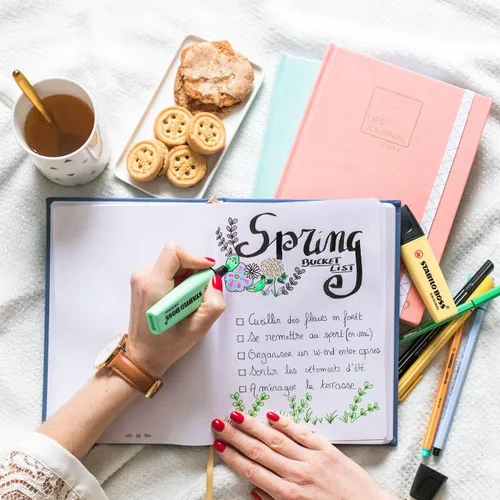 Vista 5 de Quo Vadis 2371252Q Life Journal (Journal Bullet Technique) Multilingual DOTS A5 15 x 21 cm 2024 Duck Blue