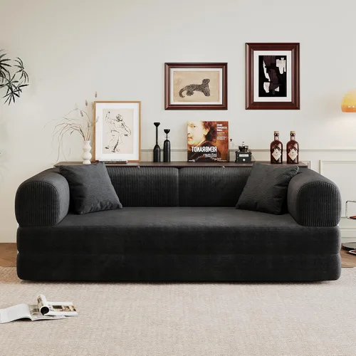 Vista 8 de Modular Sectional Couches Sofa Convertible Sleeper Bed, L Shaped Cloud Couch with Pillow Support, Boneless Floor Sofa Lounge for Living Room Bedroom