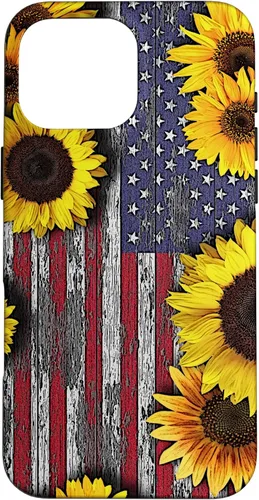 Vista 19 de American Flag with Sunflowers Case for iPhone 17