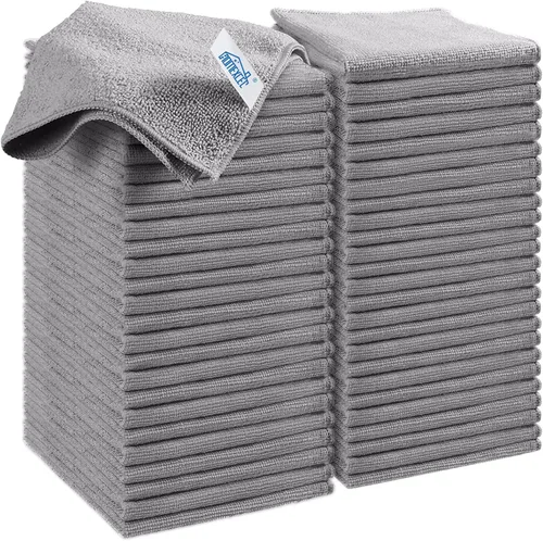 Vista 36 de HOMEXCEL Paño de limpieza de microfibra gris, paquete de 24 paños de limpieza para cocina, sin pelusa, sin rayones, altamente absorbentes