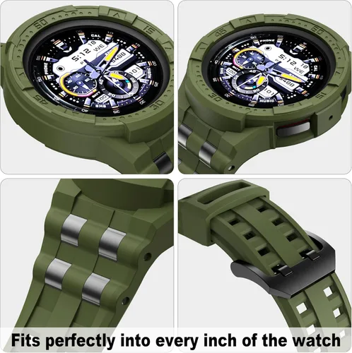 Vista 5 de T-ENGINE Funda Compatible con Correa de Banda para Samsung Galaxy Watch 5 Pro con Estuche para Galaxy 5 Pro 45mm 2022 Hombre