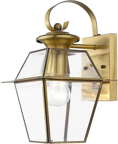 Livex Lighting 2181-01 Westover - Farol de pared para exteriores, 1 luz, latón antiguo