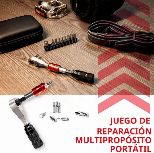 Vista 5 de EMERK Kit de herramientas de reparación de bicicletas con llave de Kit de herramientas sin bomba