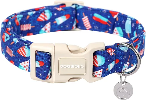 Vista 39 de DOGWONG Collar de perro de San Valentín, collar de perro con estampado de corazones para perros grandes, lindos collares de primavera, hembra