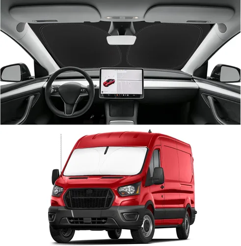 Vista 37 de Parasol plegable para parabrisas de ajuste a la medida, cubierta de ventana frontal que bloquea el sol y protege el automóvil de los rayos del sol