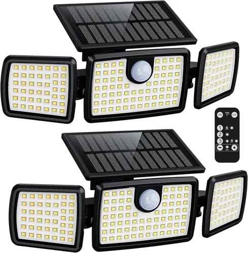 Vista 10 de MIHANI Luces Solares para Exteriores, Luces Solares con Sensor de Movimiento para Cubierta al Aire Libre con Alta Brillo, Panel Solar Integrado