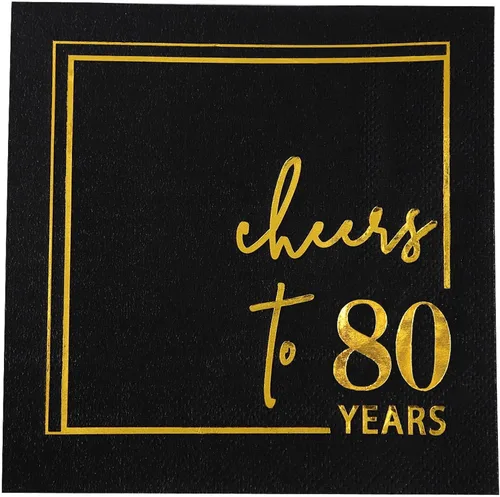 Vista 7 de Servilletas de cóctel para celebrar años - paquete de 50 - servilletas de cumpleaños desechables de 3 capas de 5x5 pulgadas, servilletas de papel