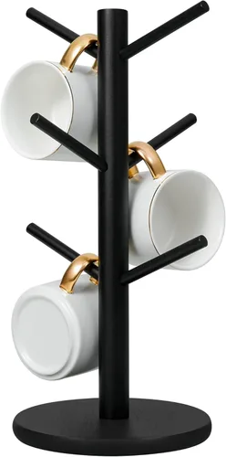 MyLifeUNIT Soporte para Tazas, Soporte para Tazas de Café con 6 Ganchos (Negro) | MyLifeUNIT
