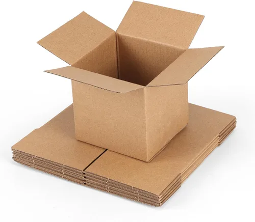 Cajas de envío ZBEIVAN, 4x4x4 pulgadas de cartón corrugado, cajas pequeñas de embalaje Kraft para mudanzas y envíos, paquete de 6