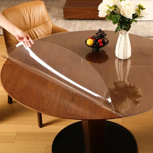 Vista 10 de ETECHMART Protector de mesa de plástico transparente rectangular de 12 x 24 pulgadas, protector de mesa grueso impermeable transparente para mesa