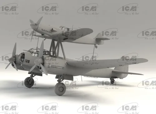 Vista 2 de ICM 48101 - Kit de modelo de avión militar de plástico Mistel S1, avión de entrenamiento compuesto alemán - Escala 148