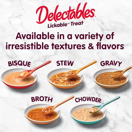 Vista 6 de Hartz Delectables Savory Broths Senior 10+ - Golosinas para gatos lamibles de pollo y atún, paquete de 12