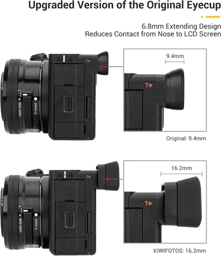 Vista 4 de Visor de cámara de silicona suave extendido A6700, especialmente diseñado para Sony A6700 Alpha APS-C sin espejo, reemplaza el visor de Sony