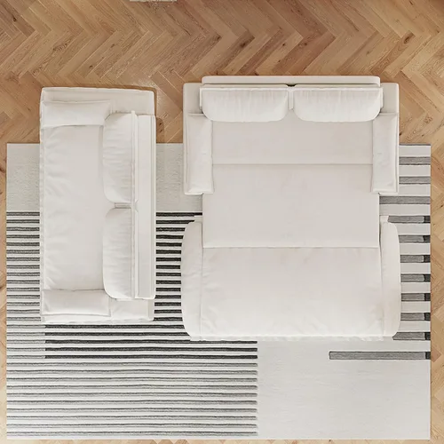 Vista 3 de Sofá de dos plazas de terciopelo de 73 pulgadas con sofá cama extraíble, sofá biplaza multifuncional 3 en 1, sofá de dos plazas de gran