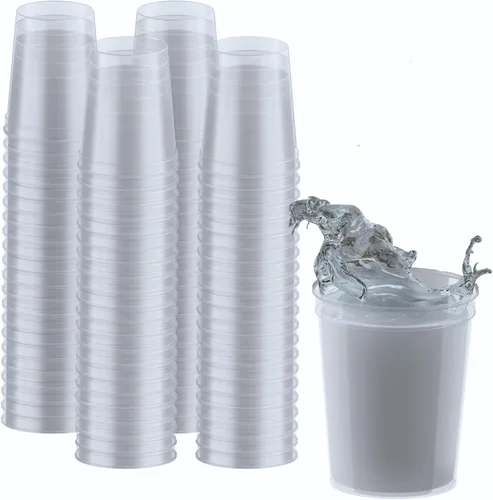 Vista 29 de PartyPrints Paquete de 100 vasos de plástico en blanco reutilizables de 16 onzas, color azul real, vasos para estadios a granel, libres de BPA