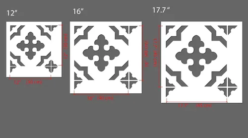 Vista 5 de 2-Pack Lydia Tile Wall Stencil for Painting, Large Moroccan Stencils, Reusable Allover Pattern for Walls, Floors and Furniture