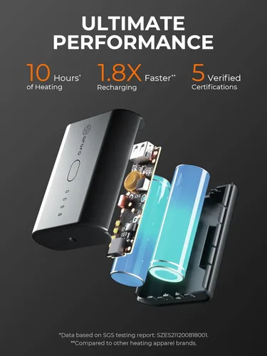 Vista 3 de ORORO Chaleco térmico ligero para mujer con batería