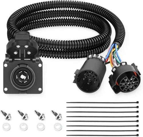 Vista 17 de Nilight Adaptador de Remolque de Cuchilla RV de 7 Pines Redondo a 7 Vías Conector Arnés de Cableado Adaptador Eléctrico Conector de Enchufe