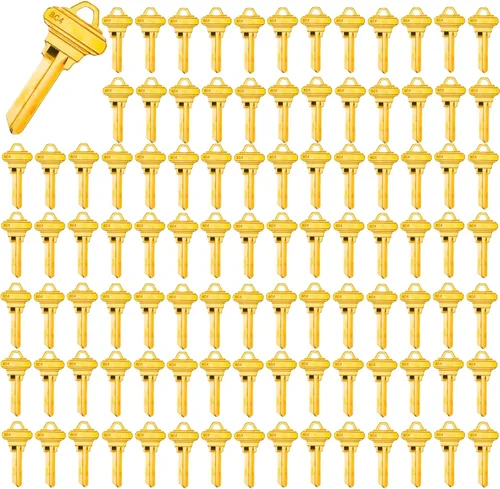 Vista 13 de Llaves en blanco con acabado de latón, llaves en blanco sin cortar KW1, paquete de 50 llaves