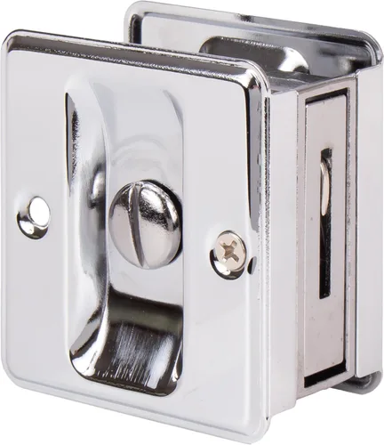 Vista 5 de Stone Harbor Hardware Cerradura de puerta de bolsillo cuadrado, función de privacidad, negro mate