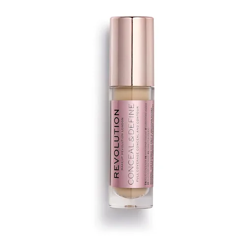 Revolution, Conceal & Define Corrector, cobertura completa y ligero, acabado mate de larga duración, vegano y libre de crueldad, tonos de piel C7