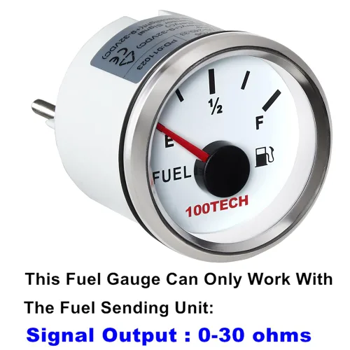 Vista 5 de 100TECH Medidor de Combustible 0-30 ohms Medidor de Nivel de Combustible Marino Impermeable 52mm 2-1/16"" Medidor de Combustible Diesel