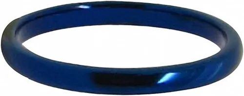 Vista 3 de Queenwish - Anillo de compromiso de tungsteno azul para mujer, de 0.079in, pulido único, para boda, ajuste cómodo, joyería simple