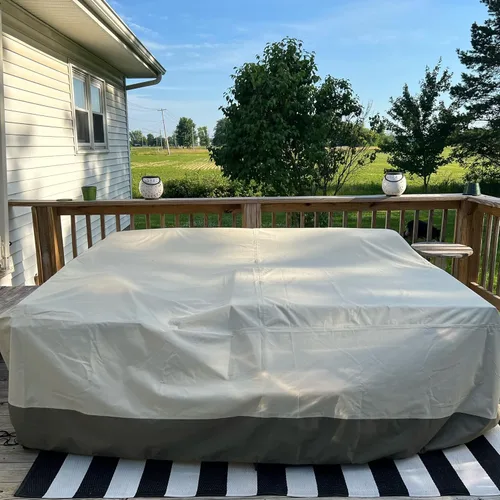 Vista 6 de Wisteria Lane Funda para muebles de exterior, impermeable, resistente e impermeable, funda rectangular para muebles de patio, 108 x 82 x 28