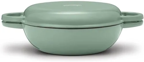 Vista 4 de Cuisinart CI5528-2SG - Juego multiusos 2 en 1 (sartén multiusos de 4 cuartos de galón y sartén para parrilla de 11 pulgadas), verde salvia