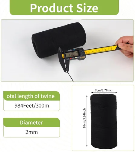 Vista 2 de Joyberg Cordel de Algodón: 300 m / 984 pies - Hilo para Jardinería y Manualidades