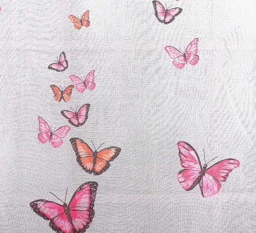 Vista 5 de Today's Curtain Panel semitransparente con estampado de mariposas, 63", rosa, 54W x 63L