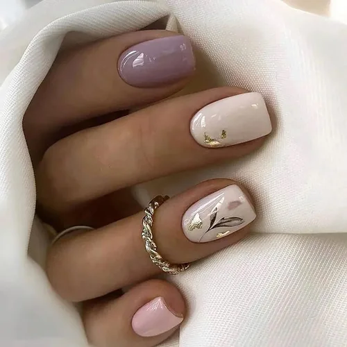 Vista 11 de Uñas postizas cuadradas cortas, acrílicas artificiales con diseño de flores onduladas azules, cobertura completa, reutilizables, estilo ataúd