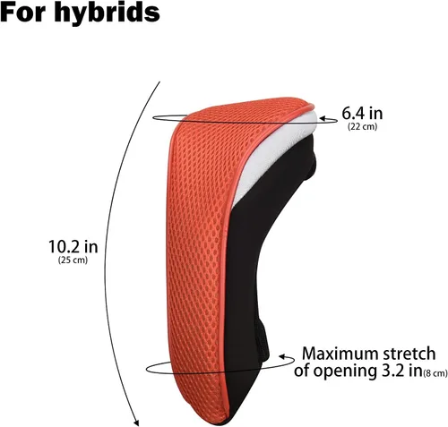 Vista 3 de 4 fundas híbridas de neopreno grueso para palos de golf con etiquetas intercambiables para números