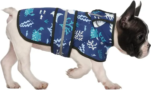 Vista 42 de HDE - Impermeable protector con capucha para perros y cachorros, tallas de la S a la XL (diseño de patos de goma, talla S)