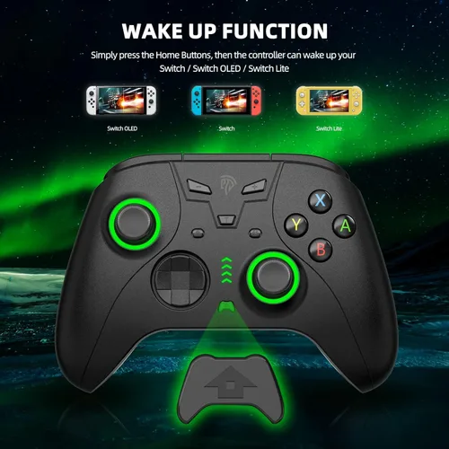 Vista 3 de EasySMX Switch Pro Controller para Nintendo SwitchSwitch LiteOLED controlador inalámbrico con botones programables doble vibración turbo luz LED