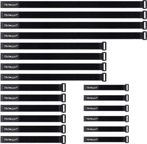 Vista 9 de Wisdompro - Paquete de 4 correas de gancho y bucle de 2 x 37 pulgadas, correas de sujeción reutilizables para cables, reutilizables, duraderas