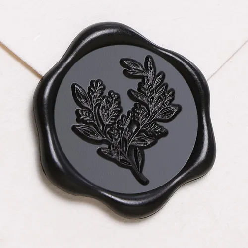 Vista 8 de UNIQOOO Calcomanías de sello de cera, calcomanías de sello de invitación de boda de rama de olivo, 100 calcomanías autoadhesivas Prosecco Metallic