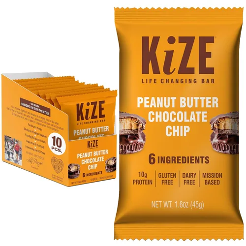 Vista 45 de KiZE Energy Bars - Barras energéticas de reemplazo de comidas con alto contenido de proteínas, a base de mantequilla de almendras, sin gluten, sin