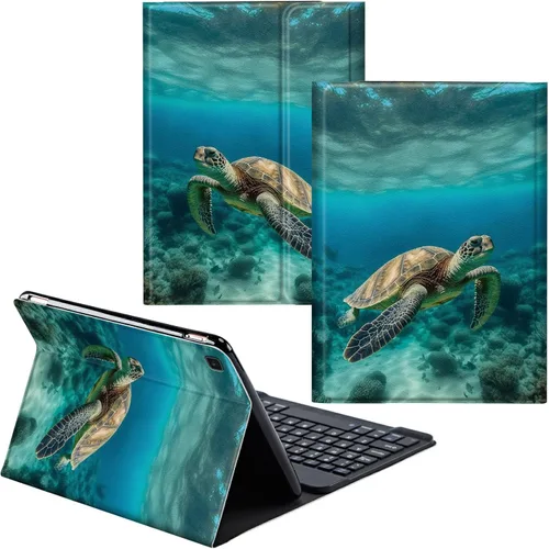 Vista 47 de Funda para Samsung Galaxy Tab S6 Lite 2022/2020 Teclado inalámbrico desmontable y cubierta de soporte de piel sintética Funda protectora