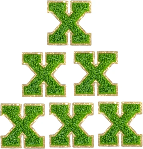 Vista 56 de 6 piezas de parches de letras de chenilla autoadhesivas, parches de letras preppy de 2 pulgadas para bolsos, ropa y sombreros, grandes pegatinas