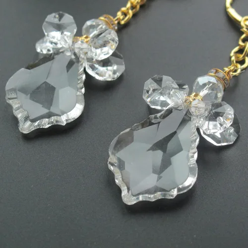 Vista 4 de 12 llaveros de ángel de cristal para bautismo, primera comunión, confirmación, boda, dulce 15