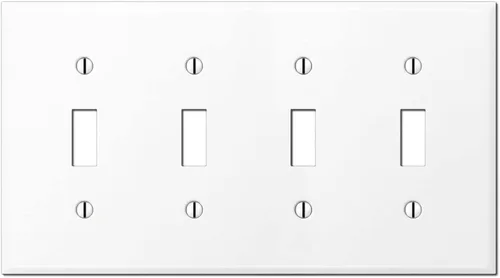 Cubierta metálica SOBREDIMENSIONADA para interruptor de luz de 4 posiciones - Placa de pared jumbo de cuatro posiciones para interruptores de luz
