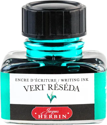 Vista 13 de Herbin Tinta para Pluma Estilográfica - 1.0 fl oz Embotellada - Vert Empire verde (Empire Green)