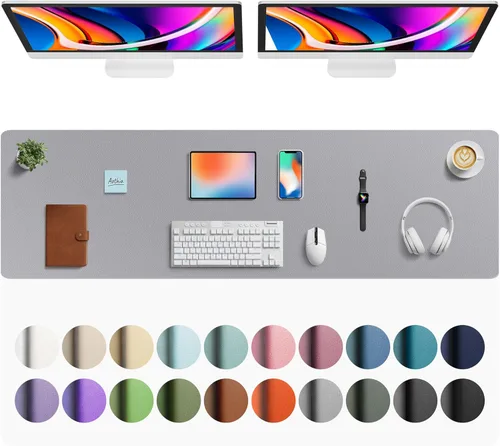 Vista 200 de Aothia - Protector de escritorio de cuero sintético, base para mouse y cubierta antideslizante, superficie impermeable para laptop y escritura