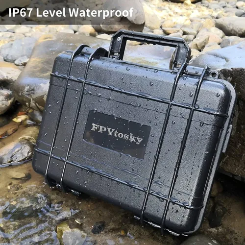 Vista 5 de FPVtosky Funda rígida Mini 4 Pro para DJI Mini 4 Pro/Mini 3 Pro, funda impermeable para Mavic Mini 4 Pro con controlador DJI RC/DJI RC 2, funda