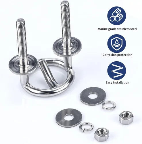 Vista 2 de Marinebaby Marine 316 - Gancho de remolque de acero inoxidable para barcos, kayak, surf