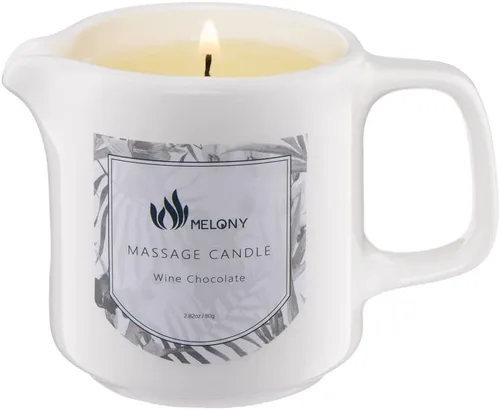 Vista 10 de MELONY Vela de masaje Suavizante suave para piel nutrida, hidratada y equilibrada (vainilla ámbar 130 g / 4.5 oz)