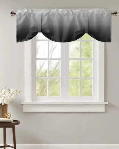 Vista 2 de Cenefa de cenefa de amarre para ventanas, cenefa ajustable de 60 pulgadas, cenefa para cocina, sala de estar, bolsillo para barra, 1 panel