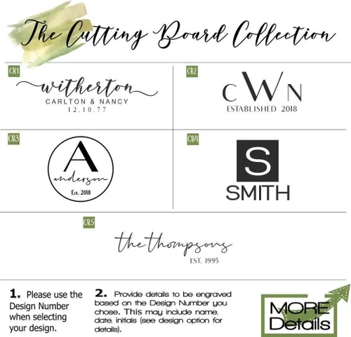 Vista 4 de Tabla de cortar de bambú personalizada, decoración de cocina rústica hecha a mano, alternativa de bloque de carnicero grande y duradera con grabado