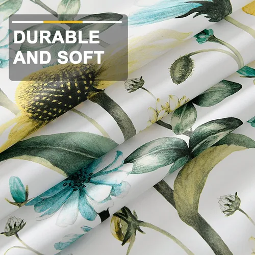 Vista 6 de Cortinas de oscurecimiento estampadas para sala de estar, elegantes cortinas con estampado floral de amapola de 84 pulgadas de largo, juego de 2